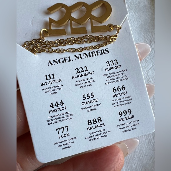 Stainless Steel Angel Number Pendant Necklace 111 222 333 444 555 777 888 999 - Picture 9 of 9